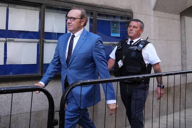 Actor Kevin Spacey arrives at Central Criminal Court in London