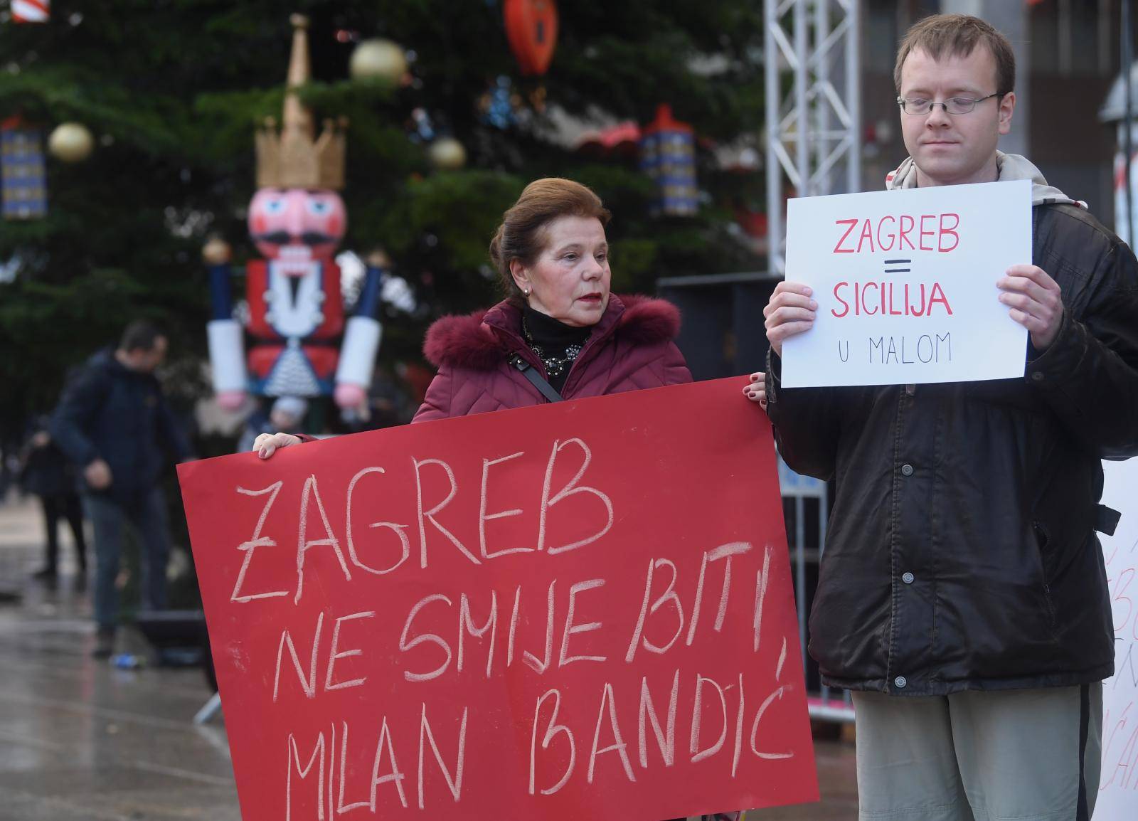 Zagreb: Prosvjed protiv gradonačelnika Bandića Vrijeme Je, Zagreb Je Spreman