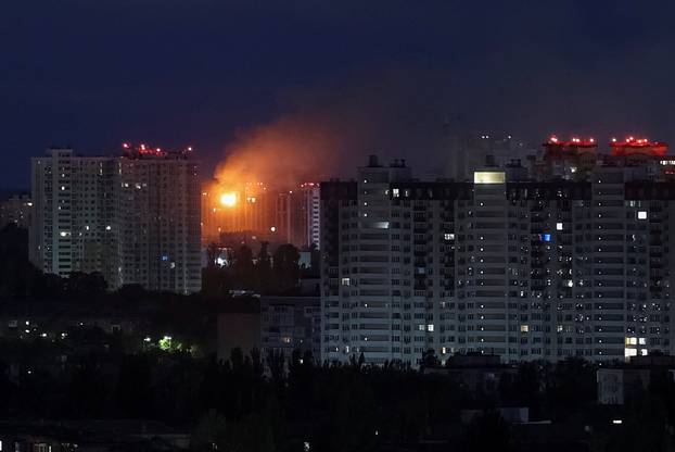 Russian drone and missile strike in Kyiv