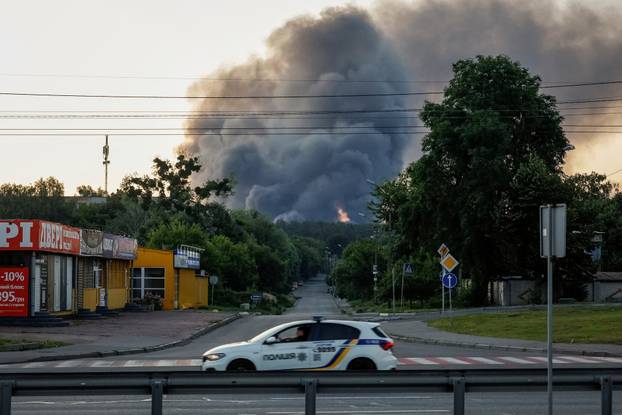 Russian drone and missile strike in Kyiv
