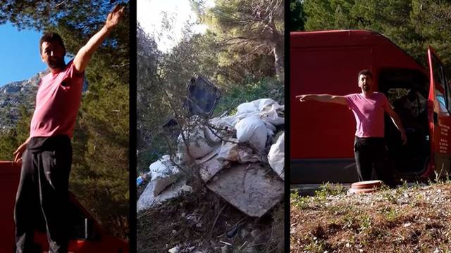 Kod Omiša snimili čovjeka kako baca smeće u šumu: 'Ne može mi to isprid apartmana stajat'