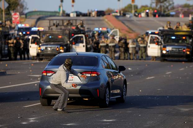 Protest following multiple detentions by Immigration and Customs Enforcement (ICE), in Paramount