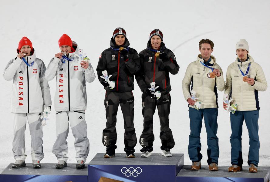 Ski Jumping - Men's Super Team Victory Ceremony