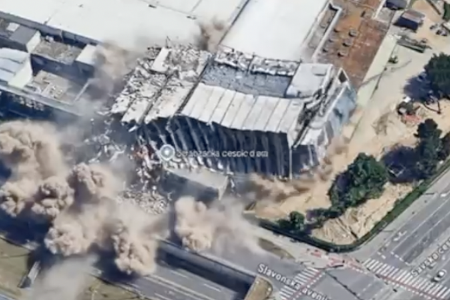 Simulacija rušenja Vjesnika