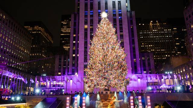 The Rockefeller Center Christmas Tree lighting in New York