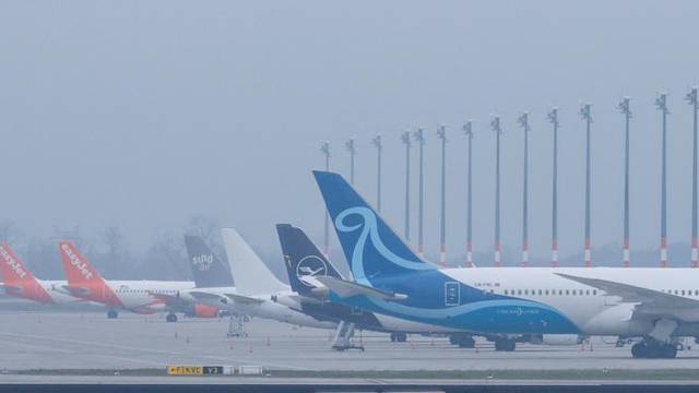 Employees strike over pay demands at the Berlin Brandenburg Airport (BER) in Berlin