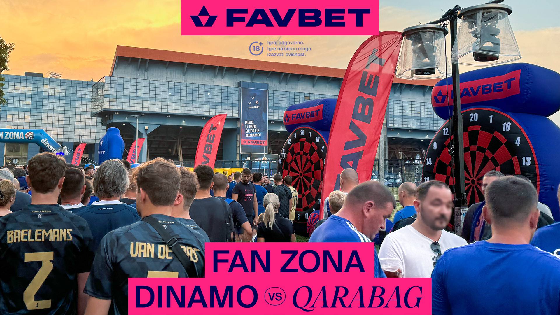 FAVBET fan zona na utakmici kvalifikacija za Ligu prvaka između Dinama i Qarabaga