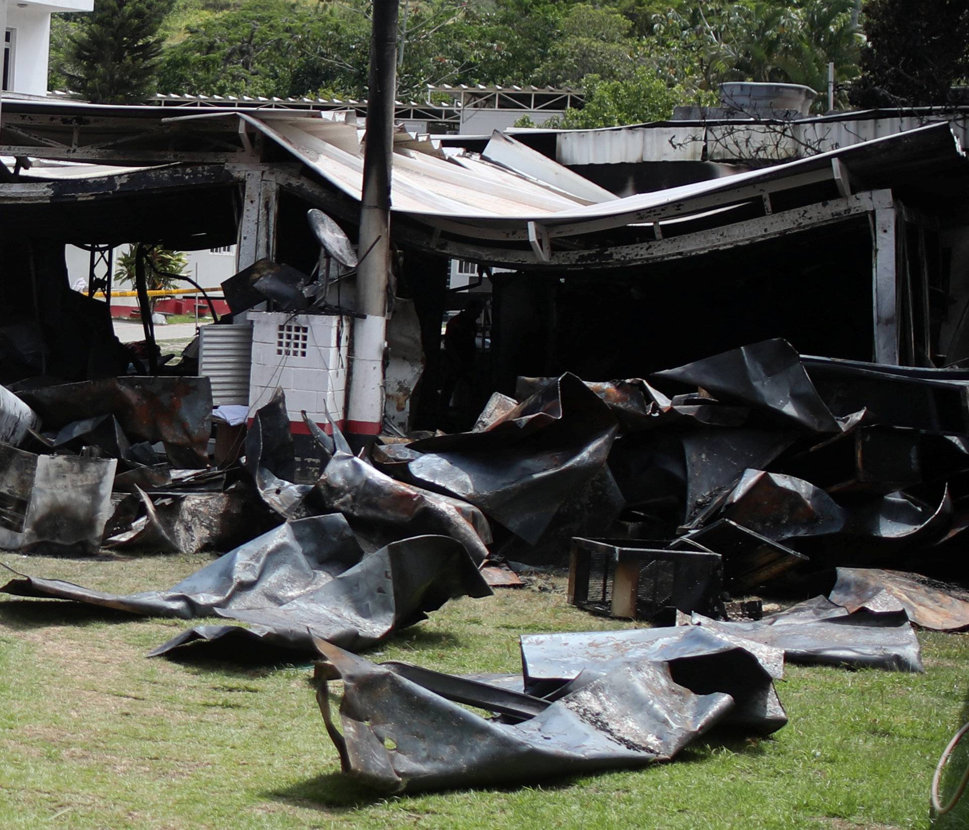 A destroyed area of the Flamengo soccer club's training center is pictured after a deadly fire, in Rio de Janeiro