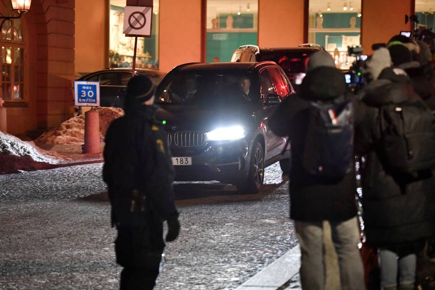 North Korean Foreign Minister Ri Yong Ho and his delegation arrive to the Swedish Foreign Ministry in central Stockholm