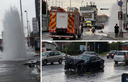 VIDEO Krš i lom u Dubravi: Lexusom pomeo hidrant, voda šikljala nekoliko metara u zrak