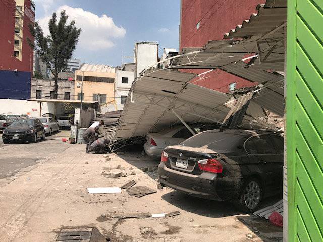 Damages are seen after an earthquake hit in Mexico City