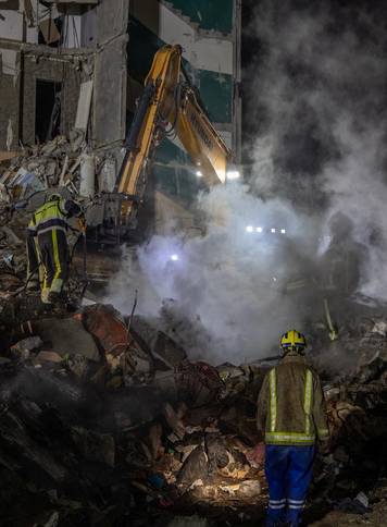 Aftermath of a Russian missile and drone attack in Kyiv
