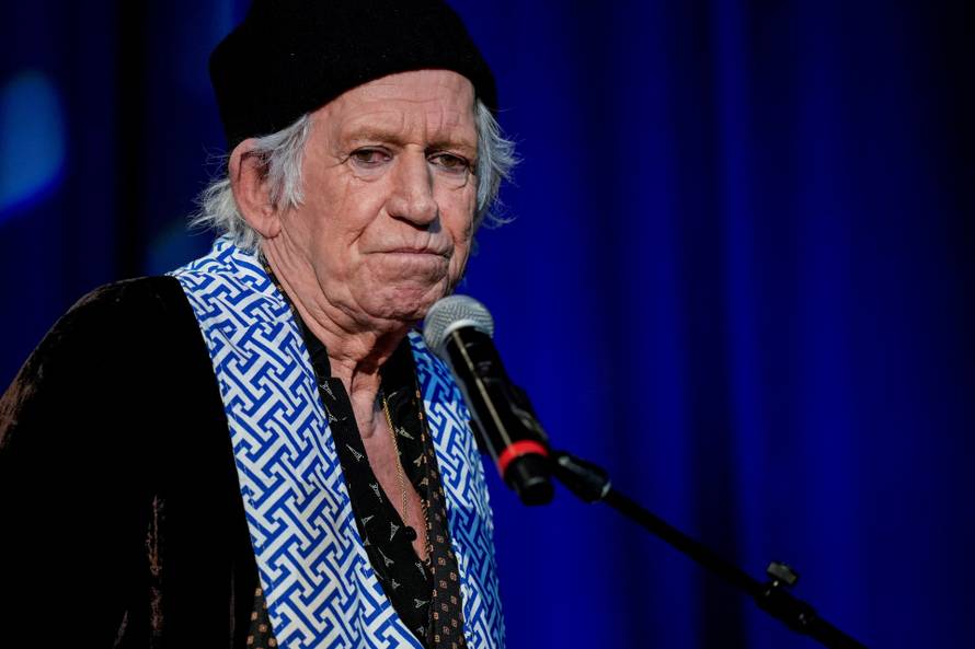 Rolling Stones guitarist and songwriter Keith Richards presented with award, in Westport