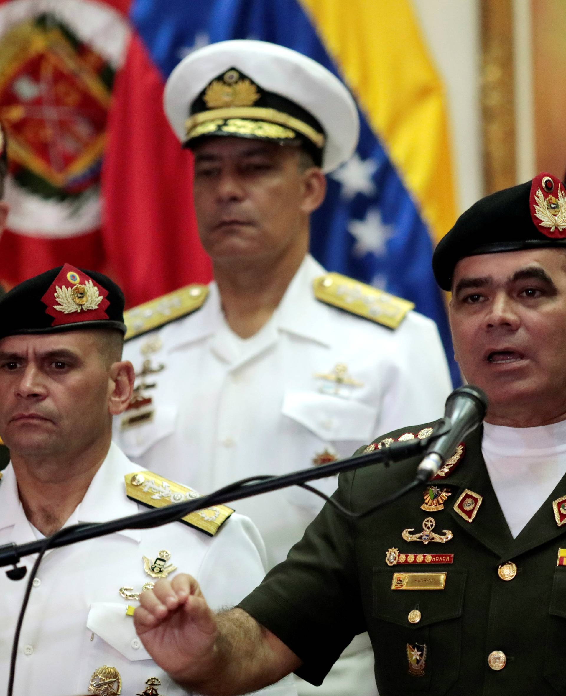 Venezuela's Defense Minister Padrino speaks during a news conference in Caracas