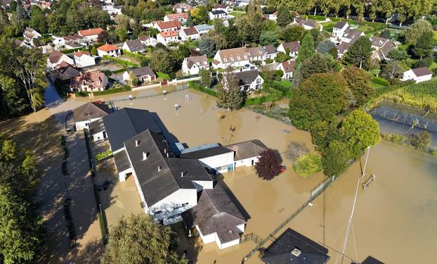 Floods due to heavy rain and storm Kirk in France
