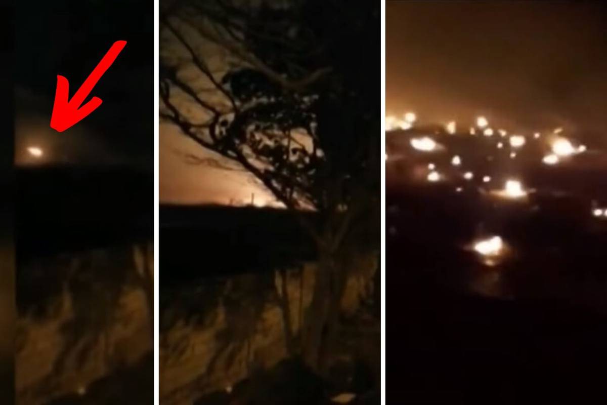 Snimka pada aviona: Vatra je obasjala nebo kod Teherana