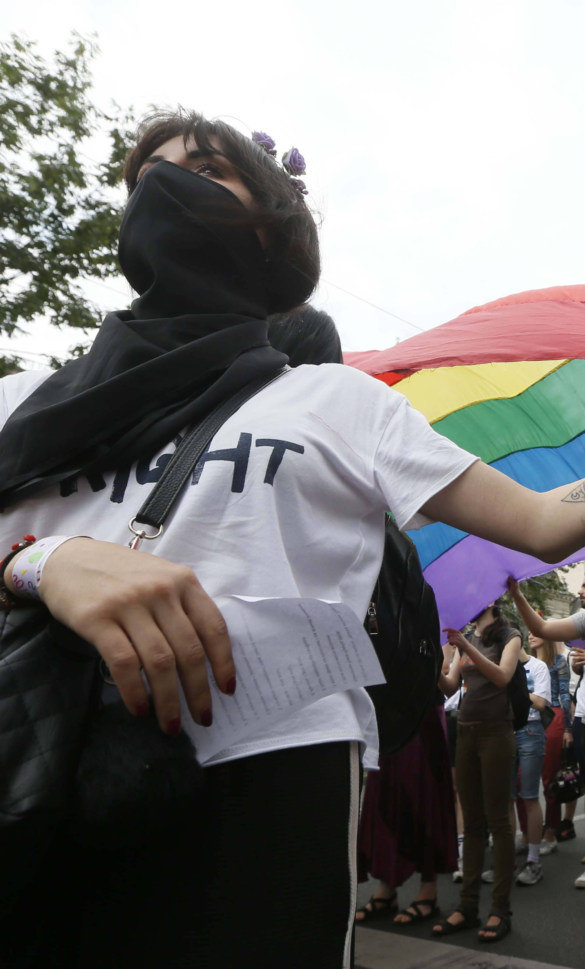 Participants attend the Equality March in Kiev