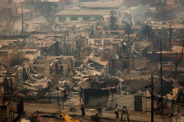 Wildfire burns in Chile
