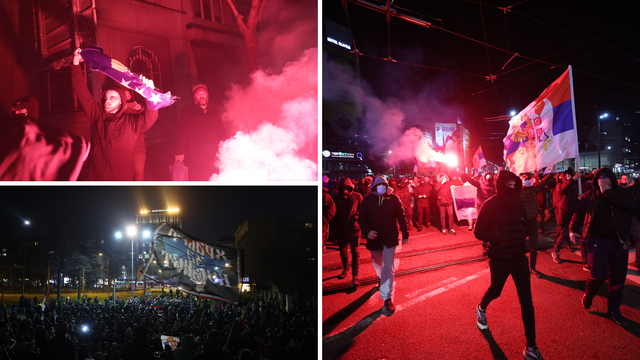 FOTO U Beogradu prosvjednici su palili zastave Kosova i urlali da je Kosovo srce Srbije