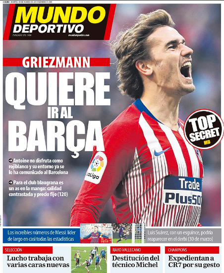 'Griezmann na ljeto iz Atletica u Barcelonu za 120 milijuna  €'