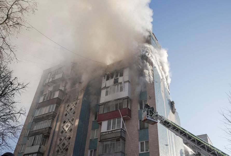 Aftermath of a Russian missile attack in Ternopil