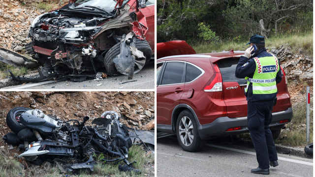 Teška prometna nesreća na Murteru: U sudaru dva auta i motocikla jedan poginuli