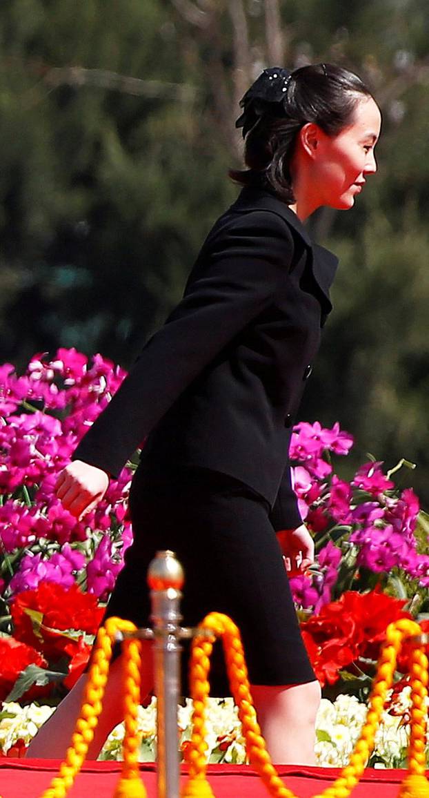 FILE PHOTO: North Korean leader Kim Jong Un and his sister Kim Yo Jong attend an opening ceremony of a newly constructed residential complex in Ryomyong street in Pyongyang