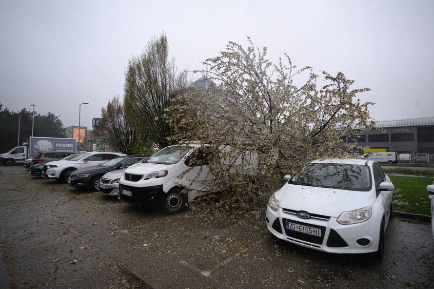 Zagreb: Olujni vjetar poharao Špansko, dignuti krovovi i isčupana stabla 