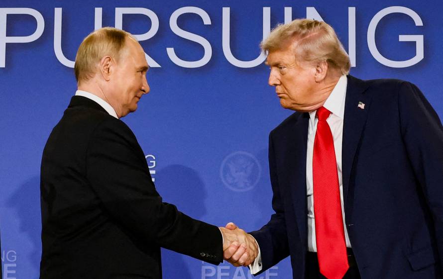 FILE PHOTO: U.S. President Trump meets with Russian President Putin in Alaska