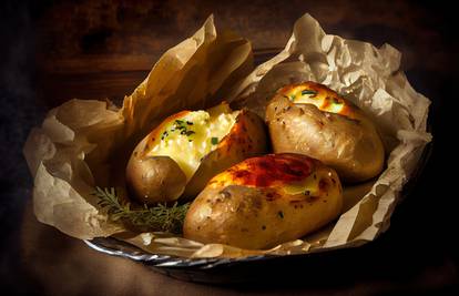 Zapečeni krumpir sa češnjakom i sirom je zasebno jelo i prilog