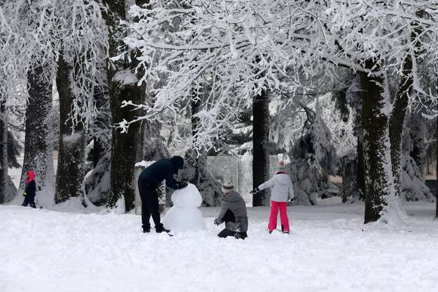 Delnice: Mnogobrojni izletnici uživaju u snijegu u Gorskom kotaru.