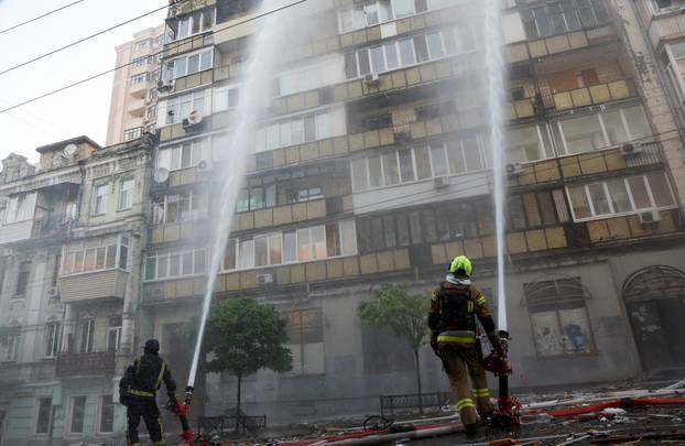 Aftermath of a Russian drone and missile attack in Kyiv