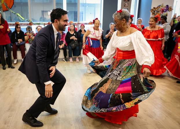 Democratic candidate for New York City mayor, Mamdani, campaigns in Manhattan, New York City