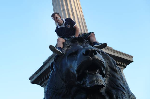 Scotland fans in Trafalgar Square