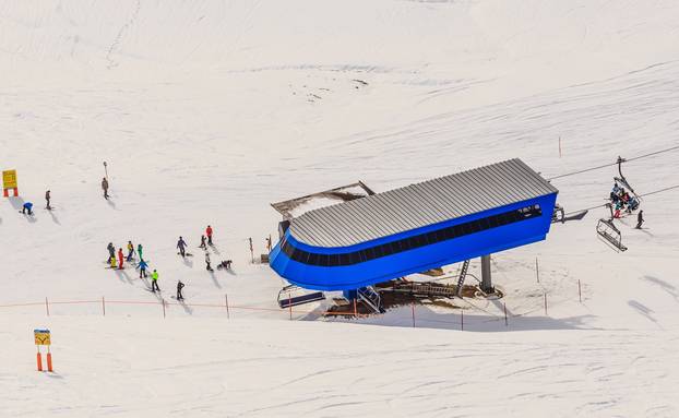Upper lift station.  View from  the top of the mountain Hohe Sal