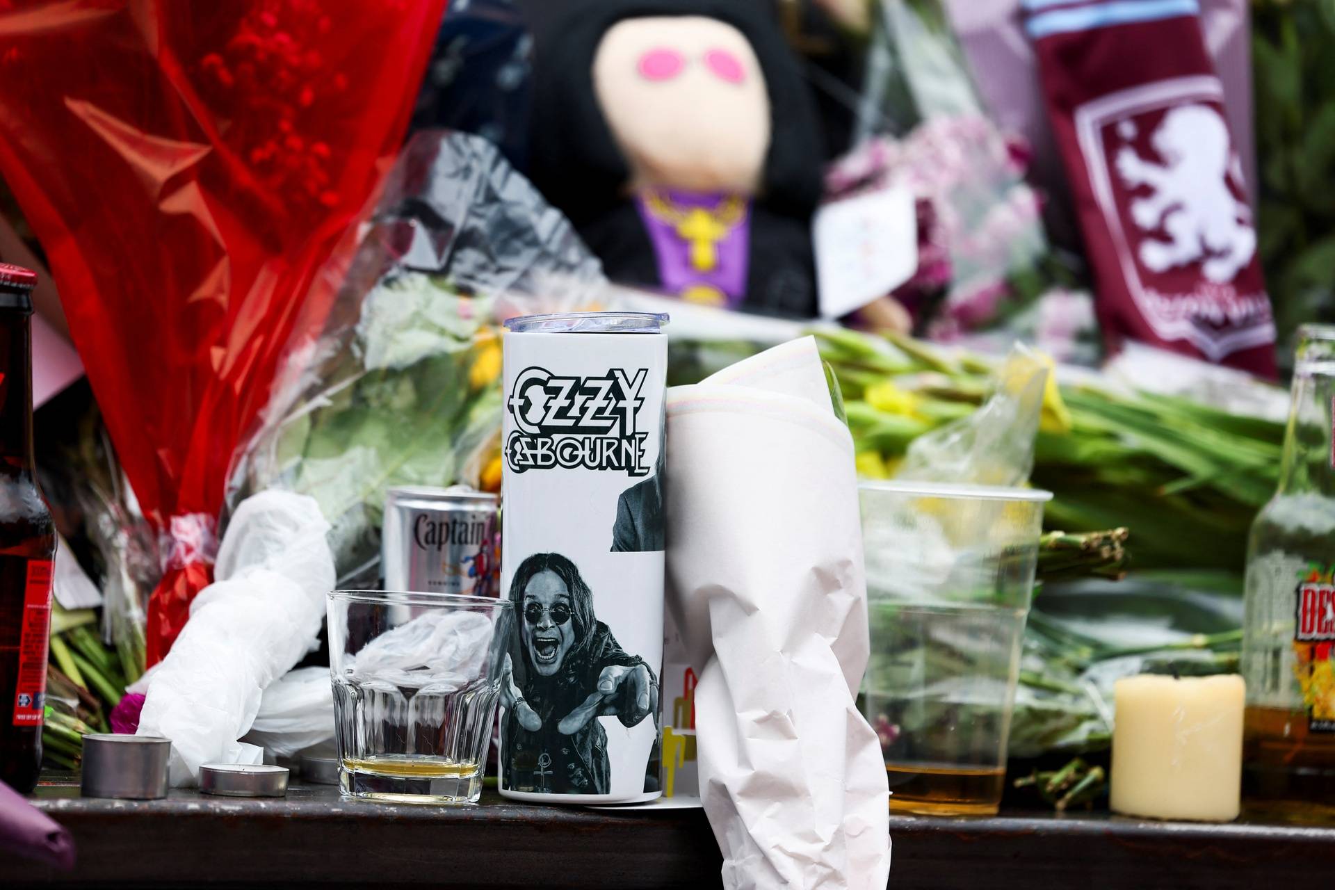 Fans pay tribute following the death of Ozzy Osbourne, in Birmingham