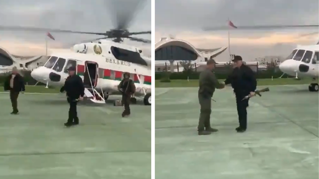 Kruži video: Lukašenko izlazi iz helikoptera s kalašnjikovom...