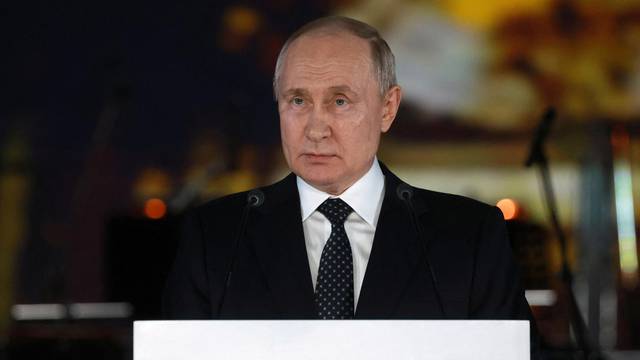Russian President Putin attends a concert to mark 80 years since Leningrad siege was lifted, in Saint Petersburg