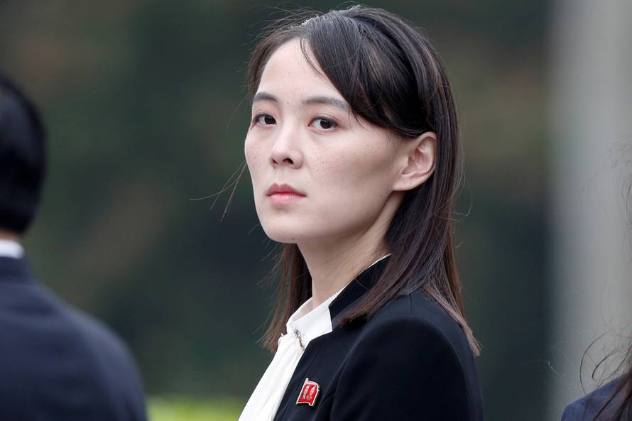 FILE PHOTO: Kim Yo Jong, sister of North Korea's leader Kim Jong Un attends a wreath-laying ceremony at Ho Chi Minh Mausoleum in Hanoi