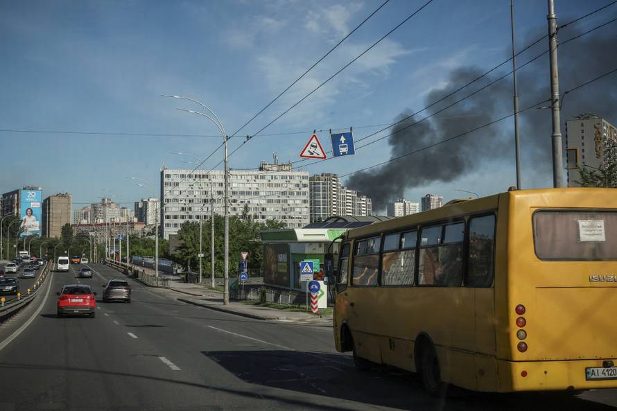 Russian drone and missile strike in Kyiv