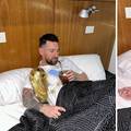 Leo Messi spava s pobjedničkim peharom Svjetskog prvenstva
