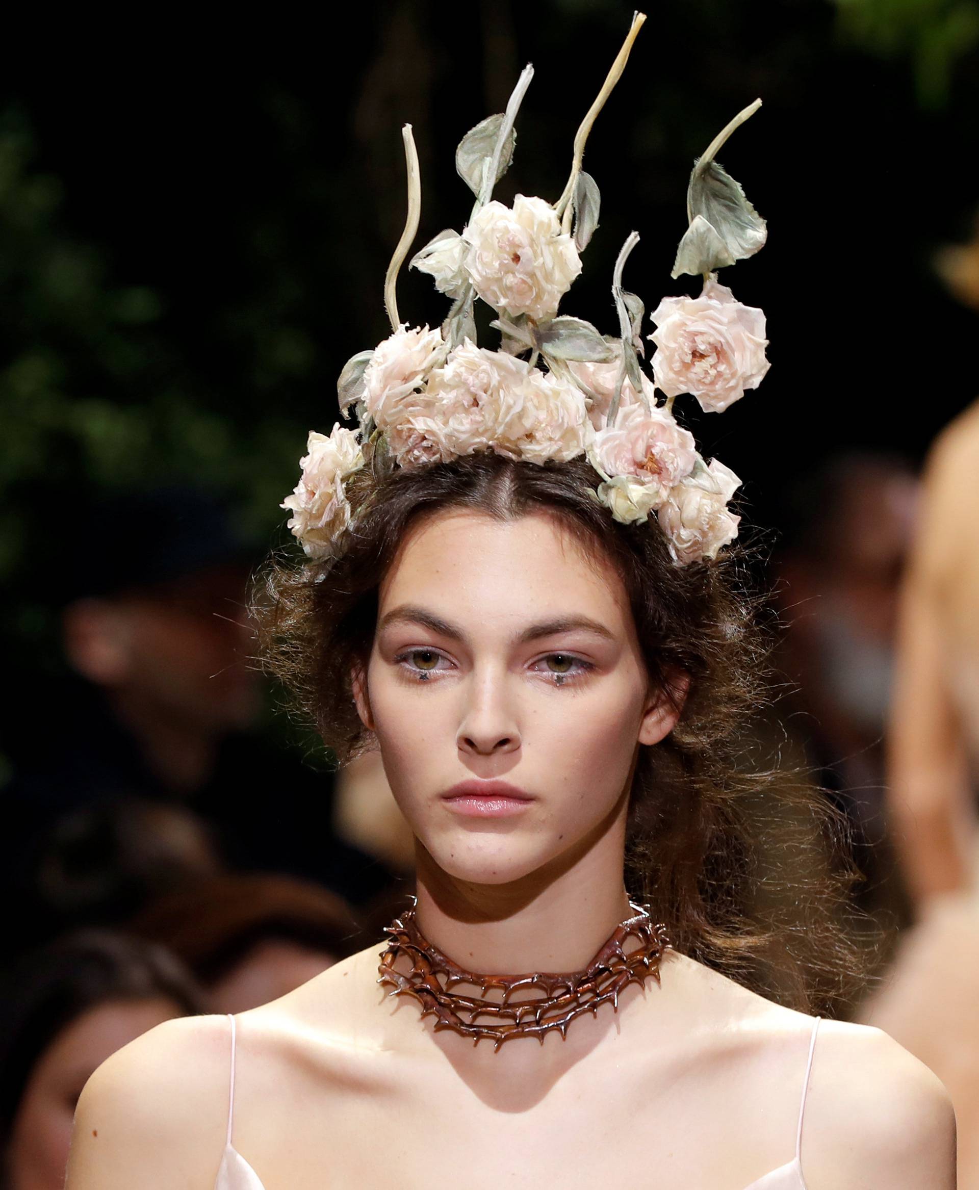 A model presents a creation by Italian designer Maria Grazia Chiuri as part of her Haute Couture Spring/Summer 2017 fashion show for Dior in Paris