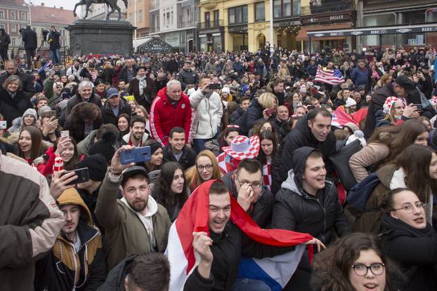 Doček srebrnih reprezentativaca na Trgu bana Josipa Jelačića