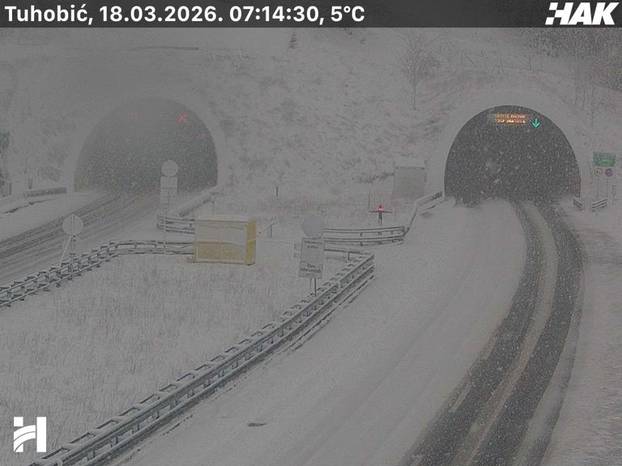 FOTO Snijeg pao na Sljemenu, zatrpana i A6, šleperi ne smiju prema Istri, pogledajte snimke