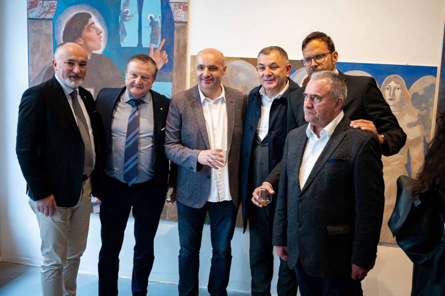 Zagreb: Otvorenje izložbe Tomislava Buntaka na kojoj predstavlja oltarni poliptih izrađen za crkvu sv. Antuna Padovanskog