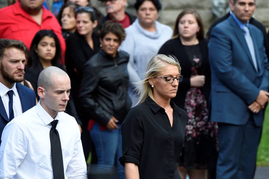 Mourners attend a combined wake for the victims of Saturday's limousine crash in Amsterdam