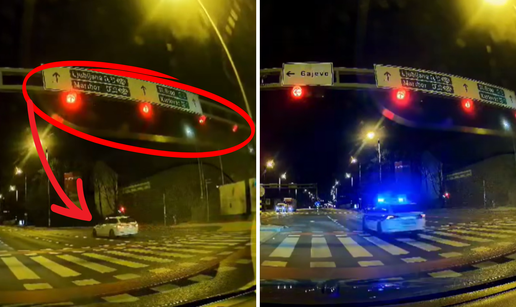VIDEO E ovo je instant karma! Bahati Zagrepčanin prošao na crveno, odmah za njim i policija