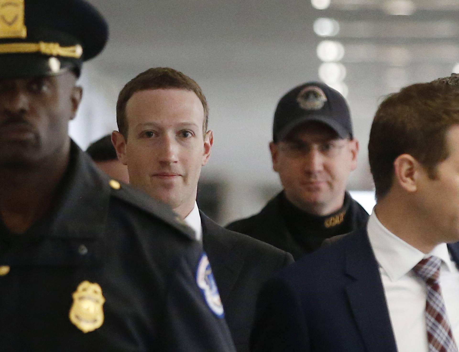 Mark Zuckerberg arrives for meeting with U.S. Senator Nelson on Capitol Hill in Washington