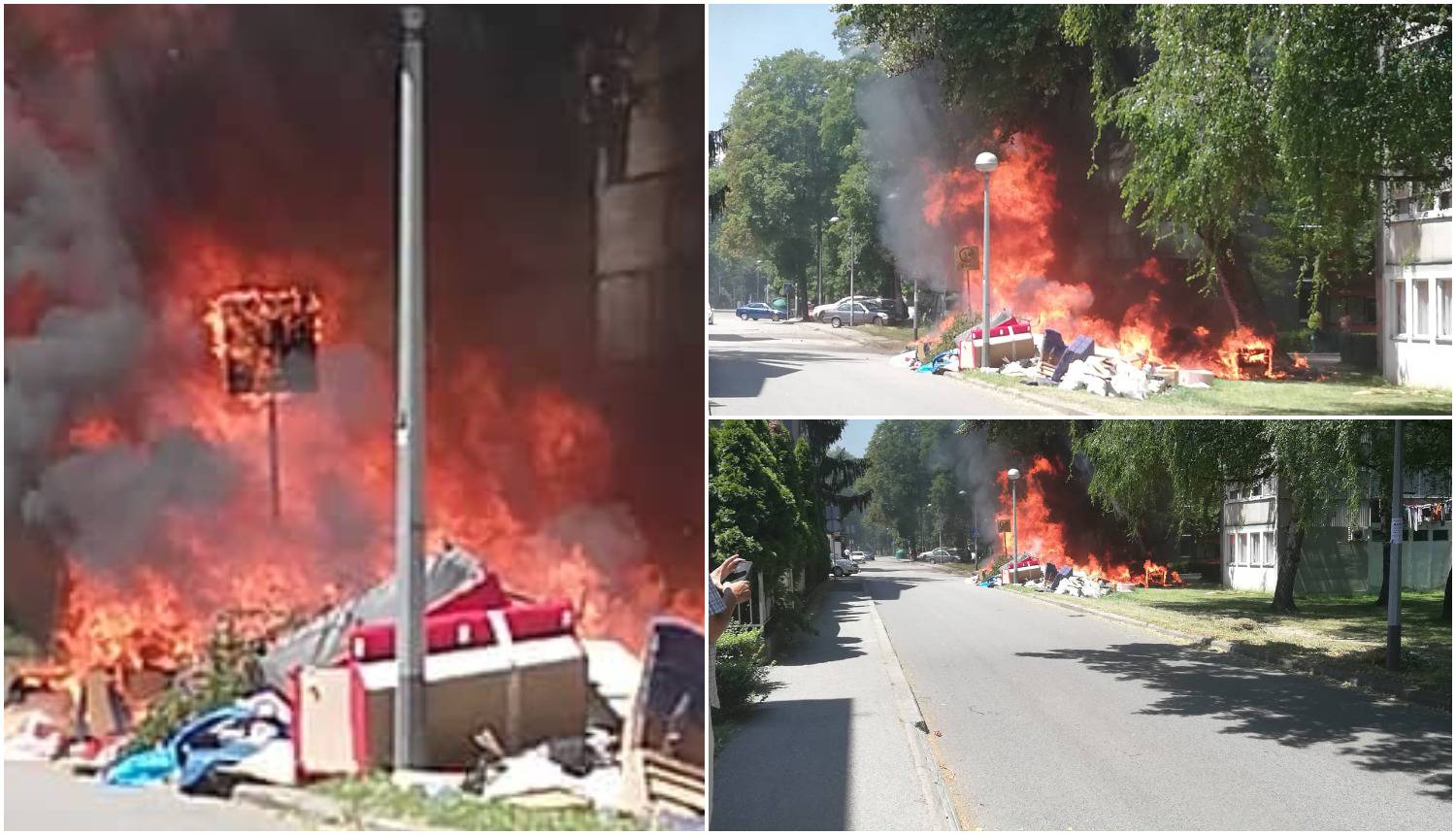 Zapalili glomazni otpad: Osam vatrogasaca izašlo je na teren