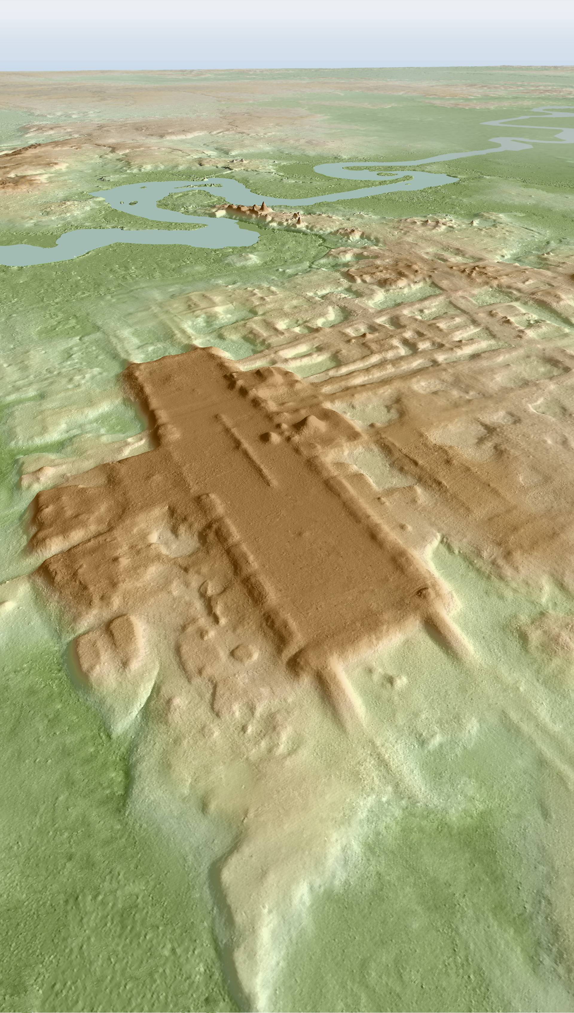 A three-dimensional image of the ancient Maya Aguada Fenix site